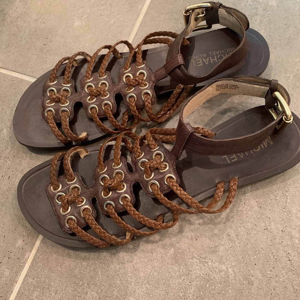 Michael Kors gladiator sandal with ankle strap.